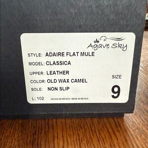 Agave Sky Classica Flat Mule in Old Wax Camel